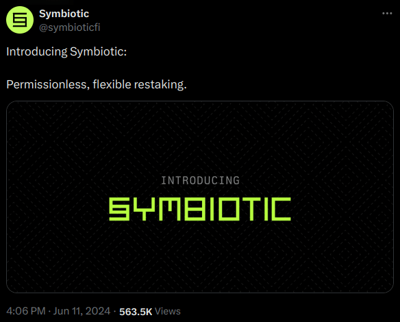 Symbiotic annonce son lancement sur X
