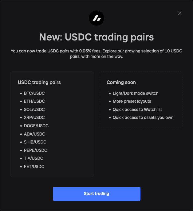 Bitvavo fait évoluer son offre et élargit e nombre de paires USDC