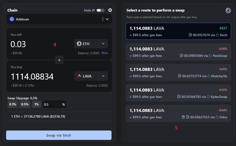 Selection d'une plateforme sur Defillama