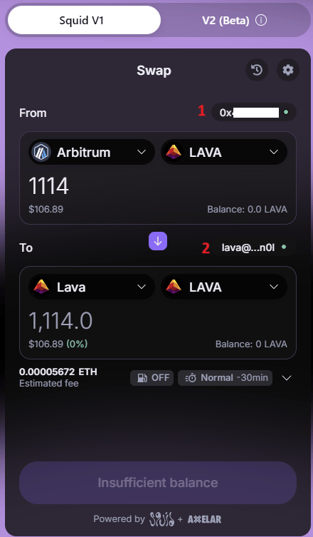 Interface de Squidrouter