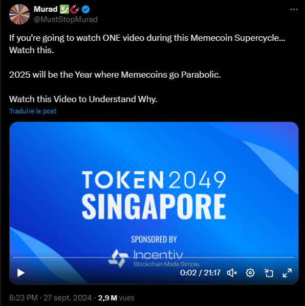 Murad Mahmudov pense que la plupart des altcoins sont inutiles et que les petits investisseurs se font systématique avoir quand ils investissent. Pour lui, les memecoins ont donc un avenir radieux dans la mesure où ils comblent un certain vide affectifs.