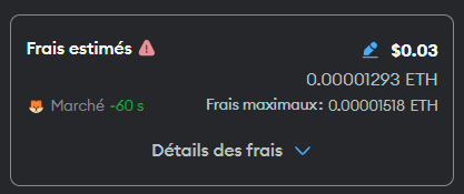 Réglage des frais de transaction sur Metamask