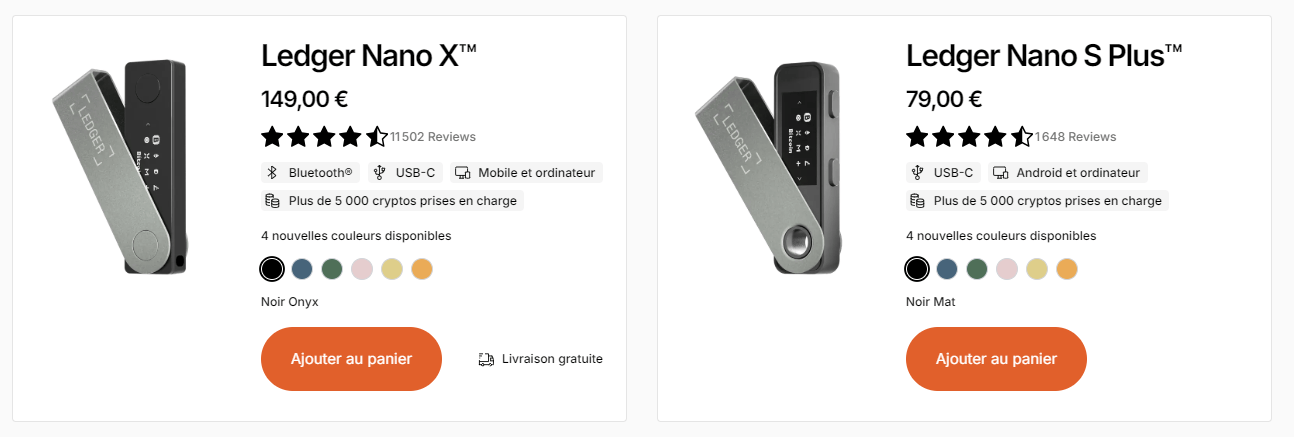 Les Ledgers les moins chers coutent 79 euros.