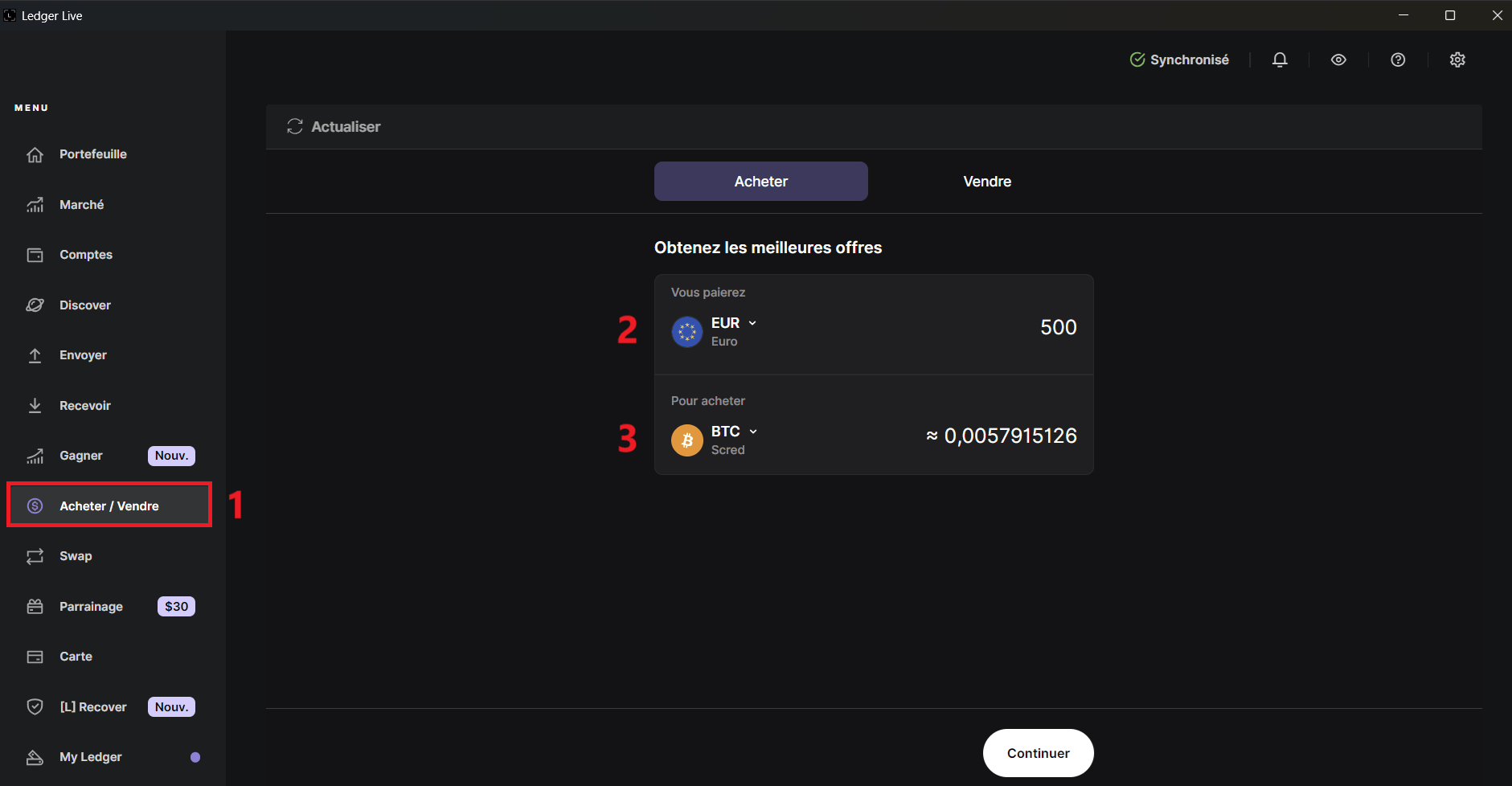 Ledger propose de nombreuses options pour acheter des bitcoins.