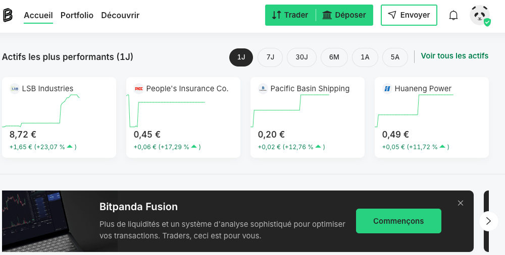 Pour déposer des fonds, il faut cliquer sur "Déposer".