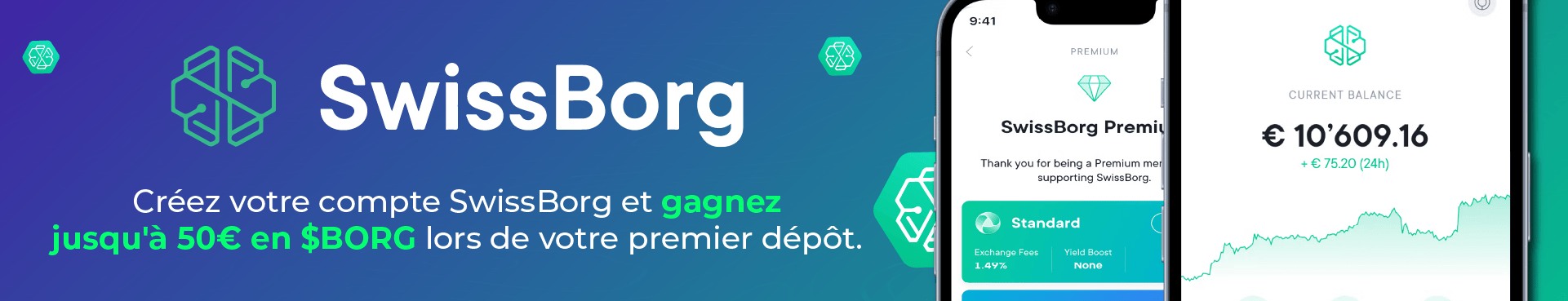 Gagnez jusqu\'à 50$ en token $BORG dès votre inscription sur SwissBorg !