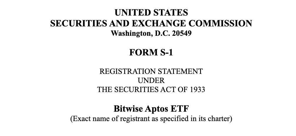 Bitwise dépose une demande pour un ETF Aptos