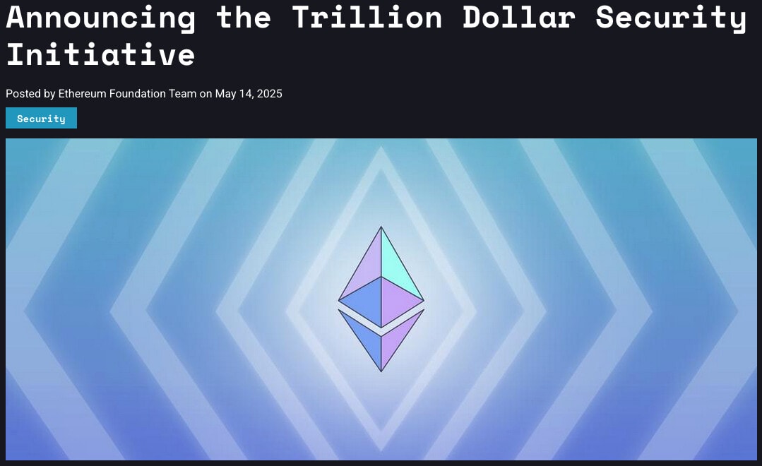 Annonce Fondation Ethereum Trillion Dollar Security