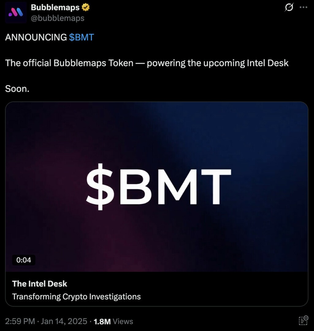 Annonce du lancement du jeton BMT