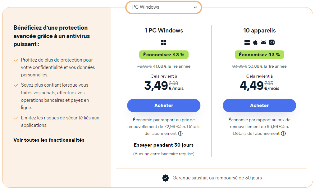 Premium Security d'Avast