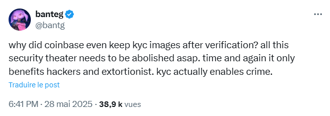 Le KYC est une procédure qui fait prendre des risques aux clients des plateformes centralisées.