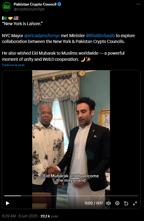 The Crypto Minister continues his tour in the United States and more particularly in New York where he met Brandon Lutnick, the CEO of Cantor Fitzgerald, but also Eric Adams, the mayor of the city.