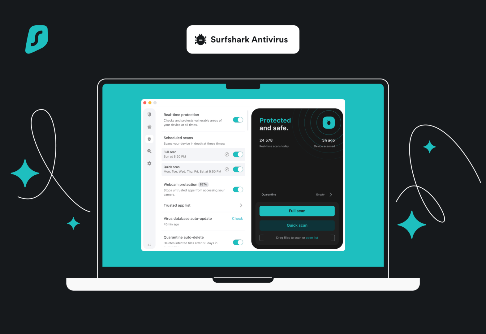 Illustration de l'antivirus Surfshark