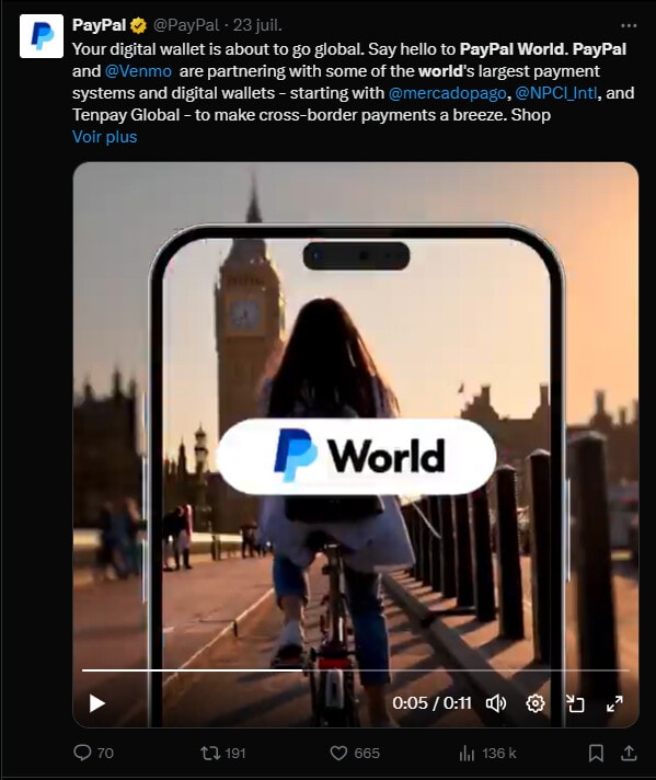 PayPal continue son aventure dans les cryptomonnaies et après avoir lancé son stablecoin PYUSD en août 2023, la société a récemment annoncé le lancement de PayPal World. Cette plateforme permettrait de connecter les plus grands systèmes de paiement et portefeuilles numériques du monde.