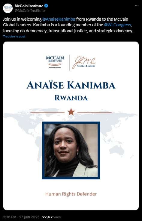 Anaïse Kanimba est une activiste des droits de l’homme qui a notamment œuvré pour la libération de son père, Paul Rusesabagina, connu pour avoir sauvé plus de mille personnes lors du génocide rwandais de 1994. Dans une interview récente, elle raconte comment elle a découvert Bitcoin et pourquoi elle considère désormais cette technologie comme un outil essentiel pour les militants pro-démocratie et les personnes non bancarisées.