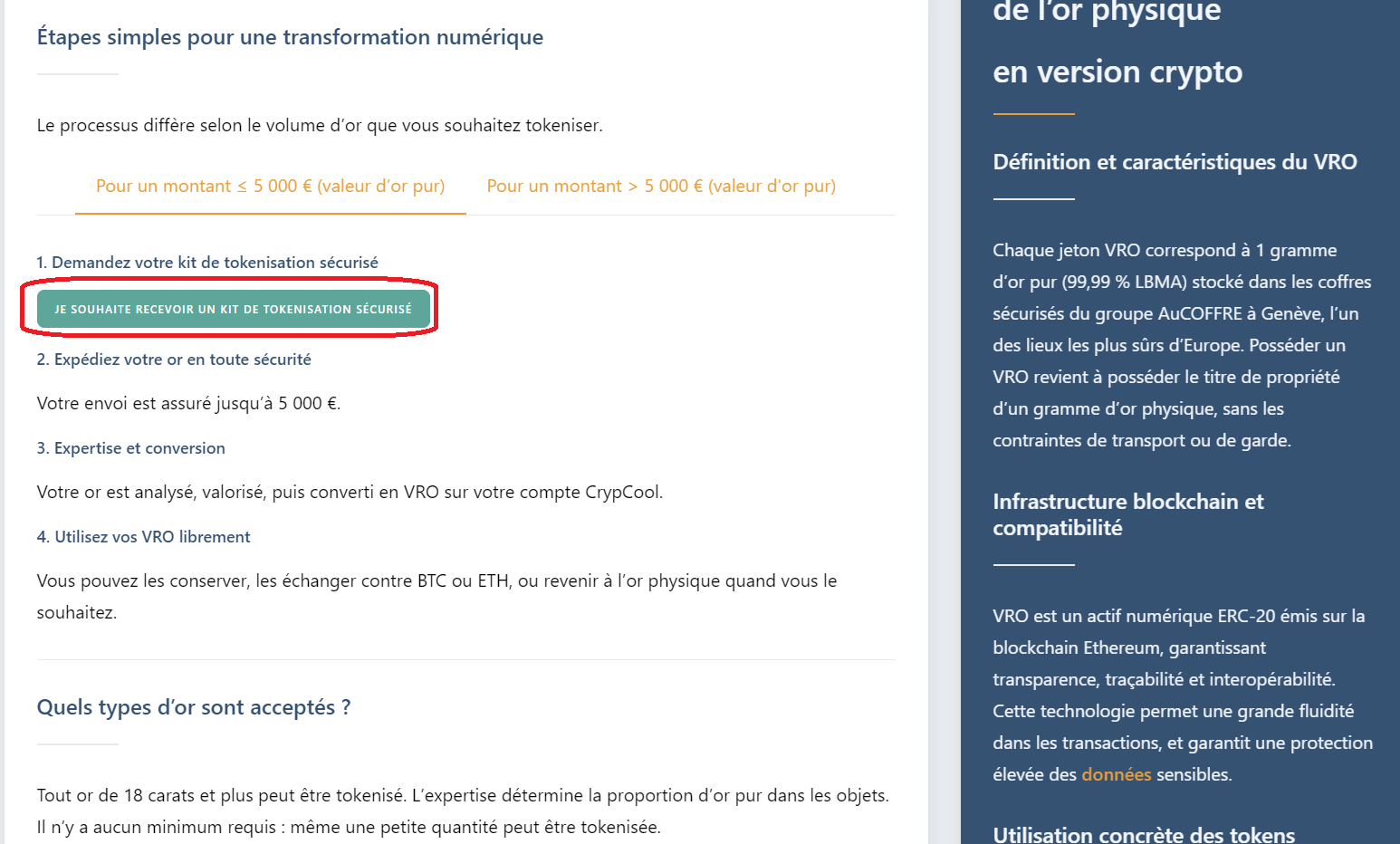 Commande d'un kit sécurisé sur CrypCool