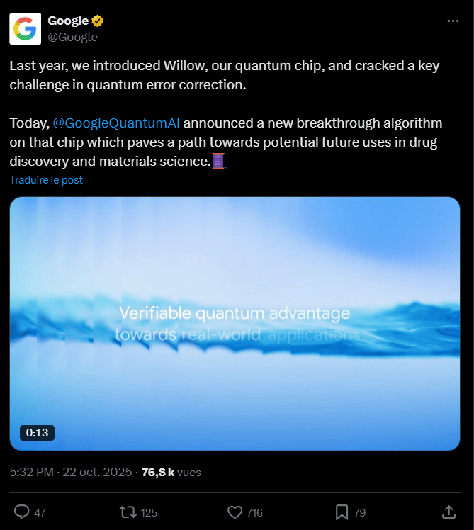 Depuis plusieurs années, les ordinateurs quantiques sont vus comme une menace pour Bitcoin et les cryptomonnaies, car ces derniers pourraient être en mesure de casser les systèmes de cryptographie utilisés par les blockchains. Bien que nous soyons encore loin d’une telle menace, Google vient de réaliser une avancée majeure dans le domaine et la question revient dans le débat comme un serpent de mer. 
