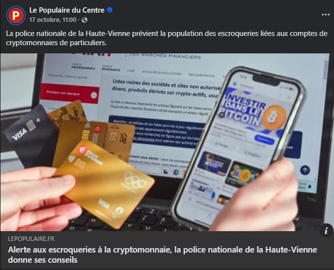 La cryptomonnaie est devenue un terrain fertile pour les escrocs, et même les forces de l’ordre ne sont pas à l’abri de la créativité des aigrefins 3.0. La Direction interdépartementale de la police nationale de la Haute-Vienne (DIPN 87) tire la sonnette d’alarme face à une nouvelle vague d’arnaques où des individus malintentionnés se font passer pour des enquêteurs de la brigade financière. Leur objectif ? Obtenir des informations sensibles sur les comptes de cryptomonnaie de particuliers. Voici ce qu’il faut savoir pour ne pas tomber dans le piège.