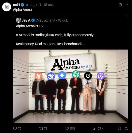 Une compétition inédite, baptisée Alpha Arena, met actuellement à l’épreuve les capacités de plusieurs modèles d’IA sur le marché des cryptomonnaies. Parmi les participants, des géants comme Grok d’Elon Musk, DeepSeek, et Claude Sonnet 4.5 se démarquent, affichant des performances impressionnantes avec des rendements dépassant les 25%. Pendant ce temps, des concurrents de taille comme GPT-5 et Gemini 2.5 Pro peinent à suivre, enregistrant des pertes significatives. 