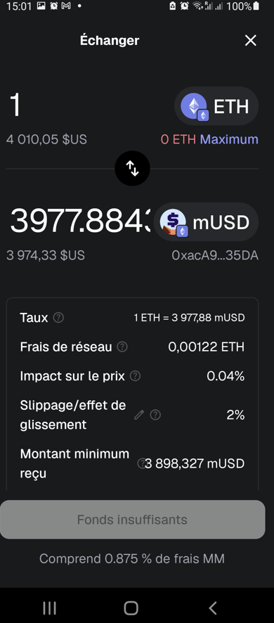Swap sur Metamask
