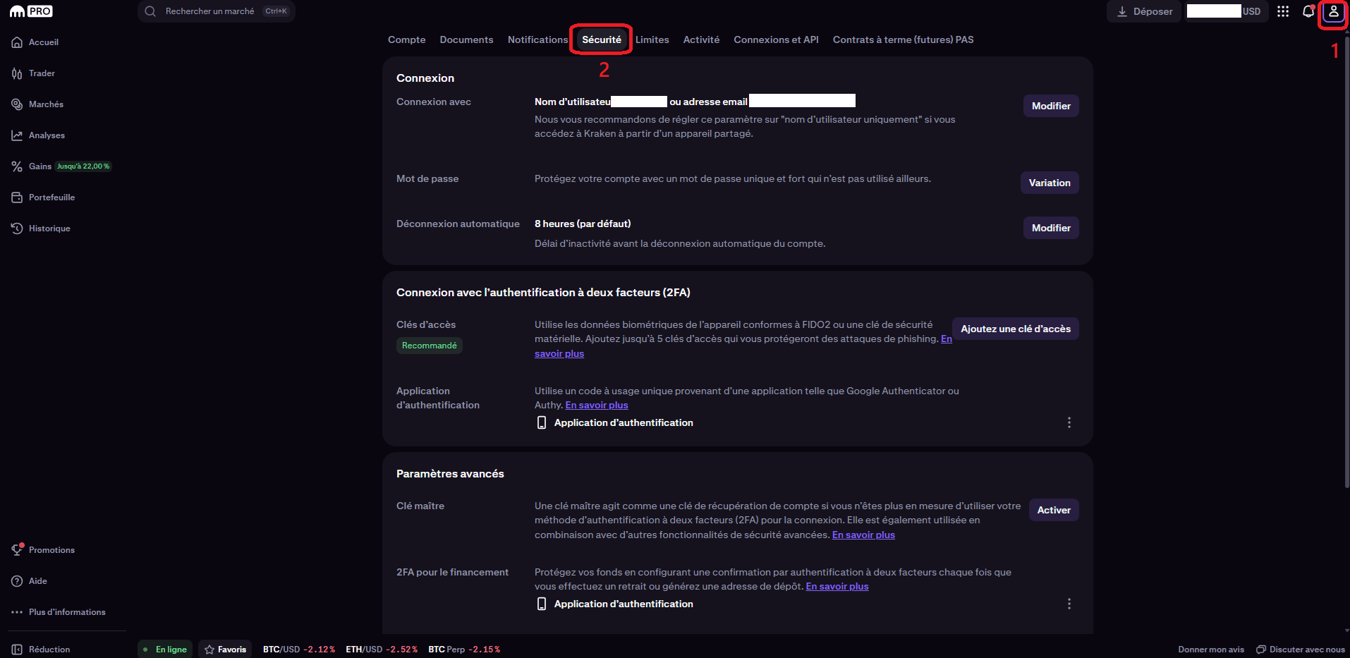 Sécuriser son compte sur Kraken