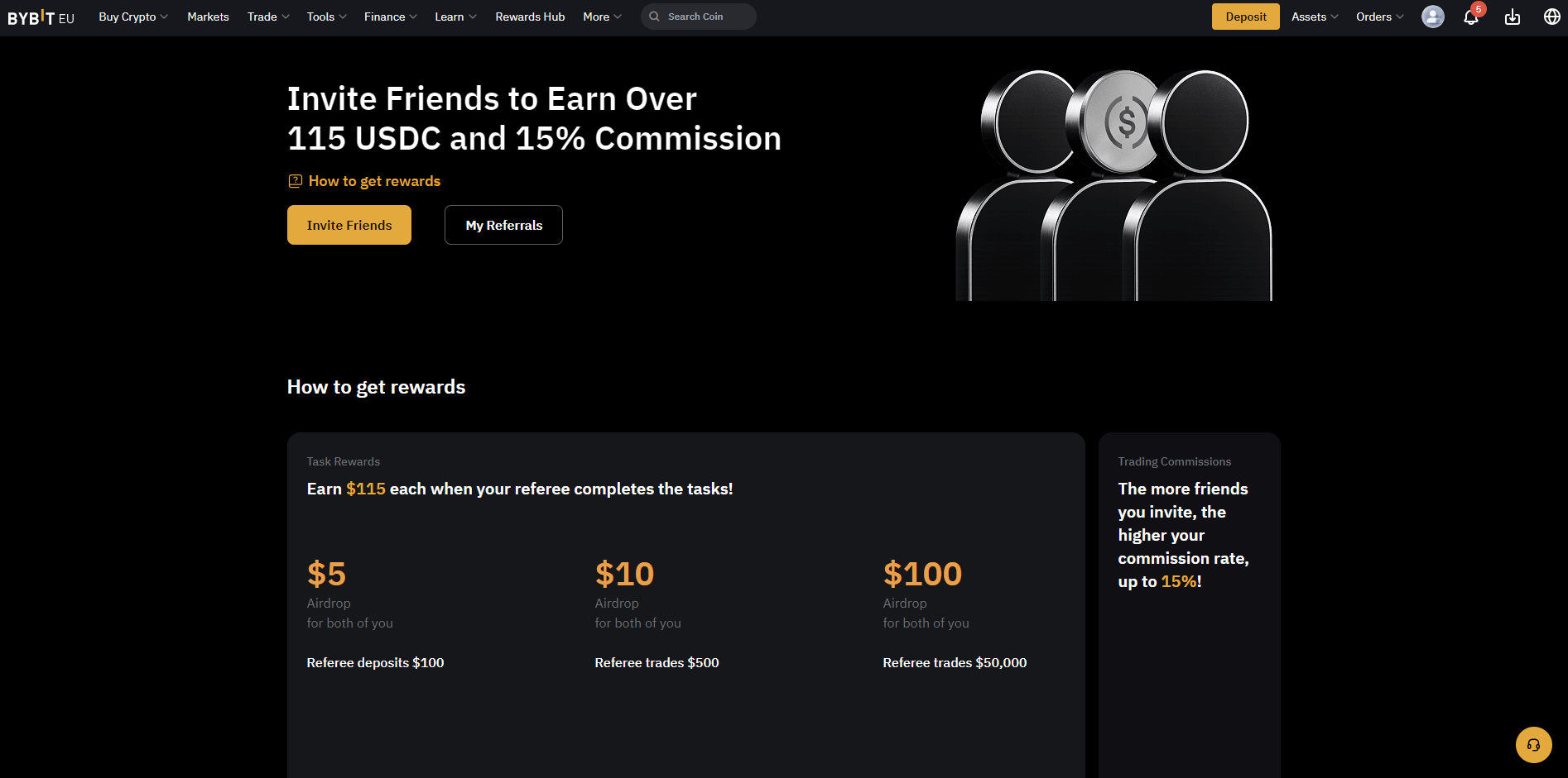 Programme de parrainage chez Bybit