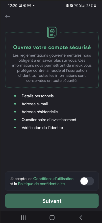 Informations à fournir pour s'inscrire sur Swissborg