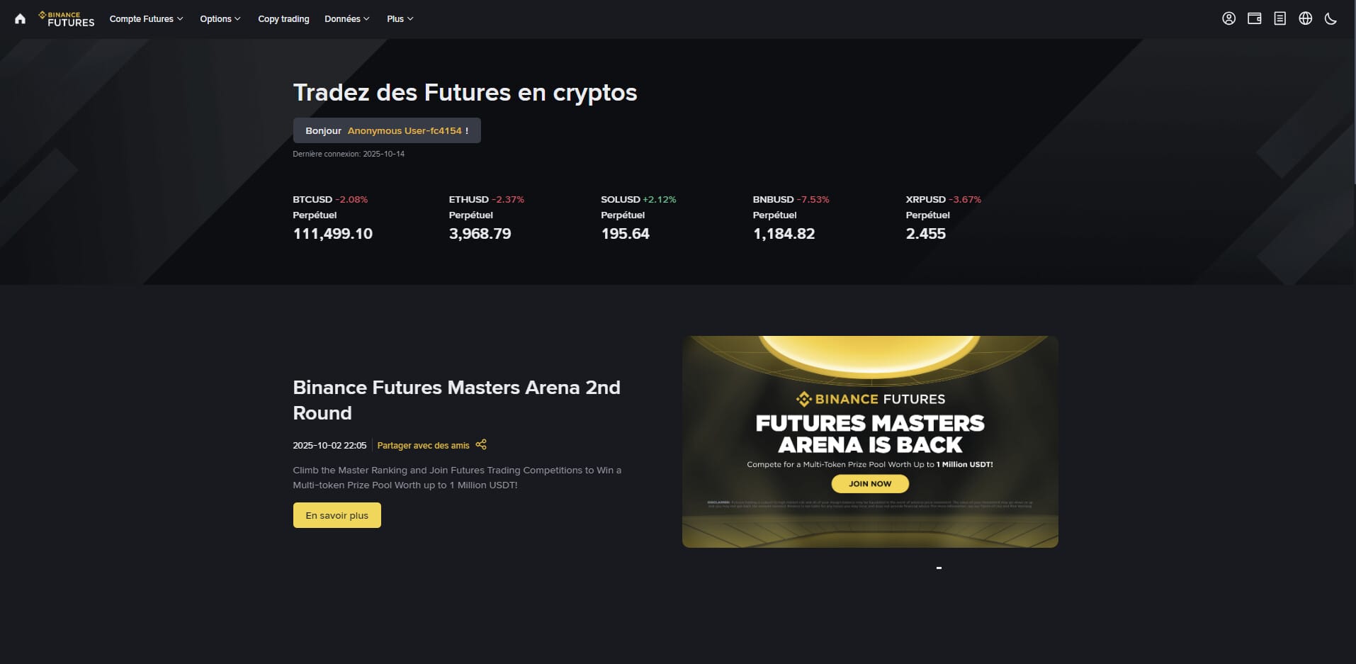 Produits dérivés sur Binance