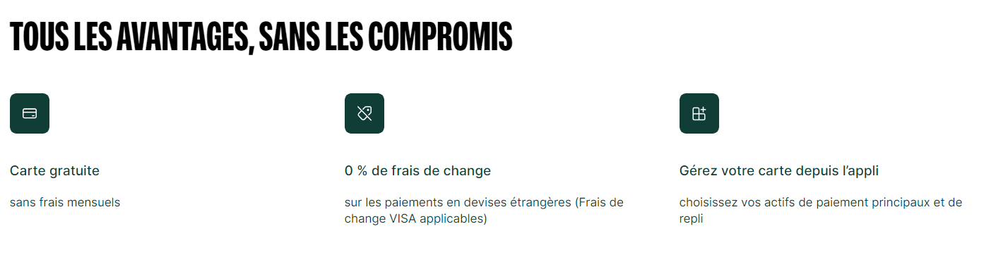 Principaux avantages de carte des détenteurs de BEST selon le niveau VIP