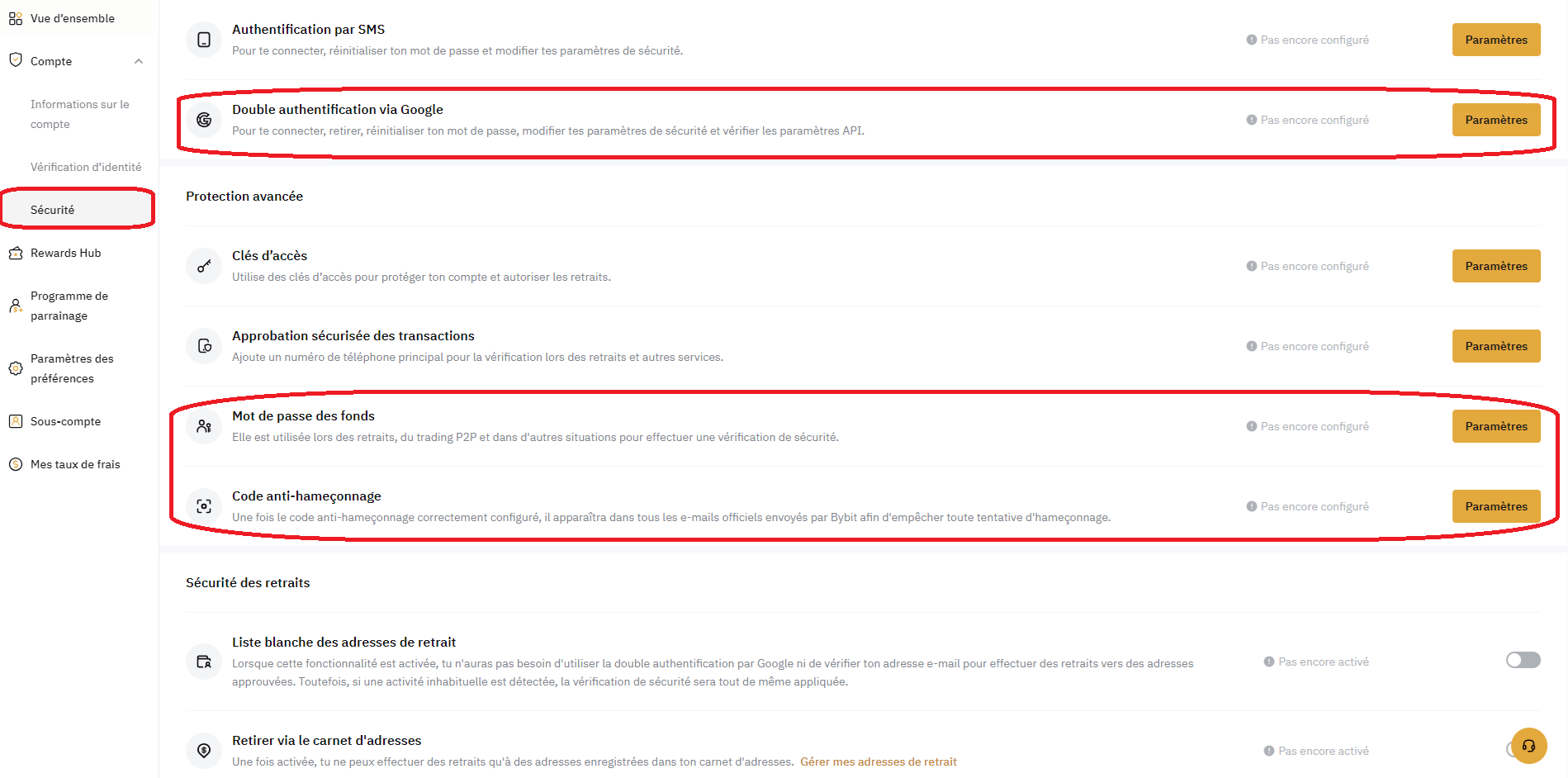 Sécuriser son compte sur Bybit