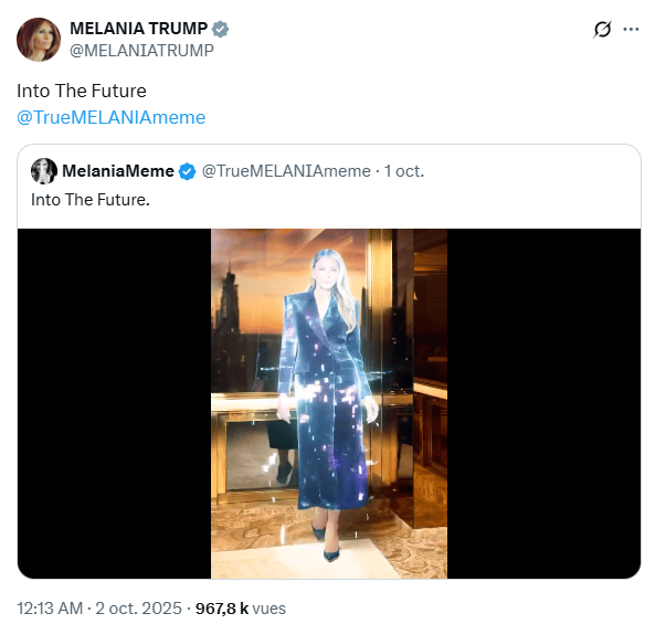 Melania Trump relance-t-elle la promotion du memecoin MELANIA ?