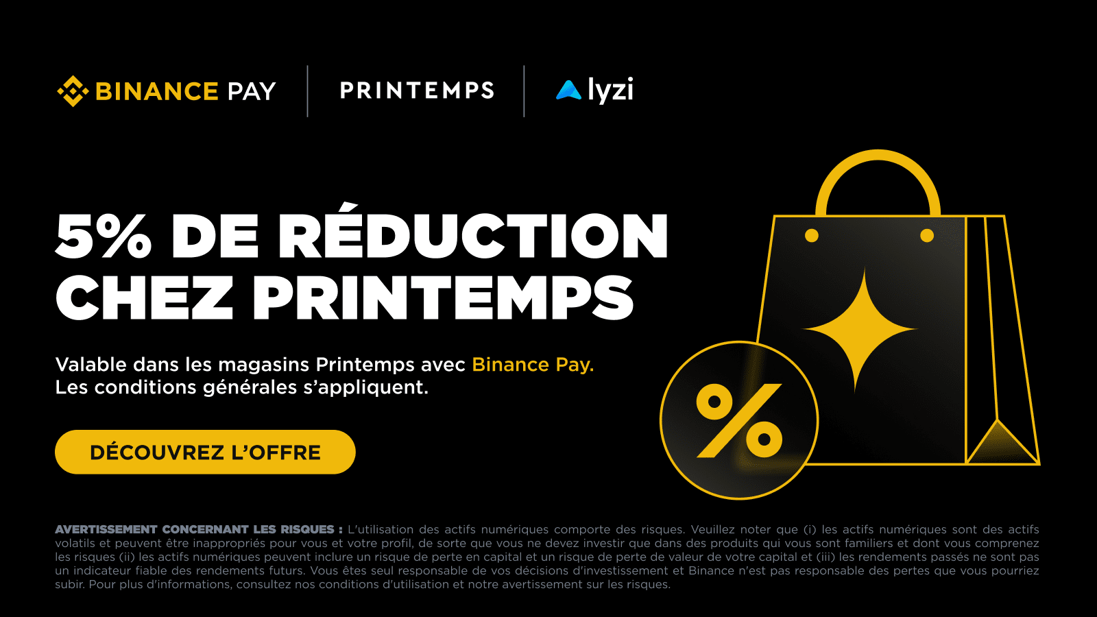Profitez d'une remise de 5% dans les magasins du Printemps en utilisant les moyens de paiement Binance