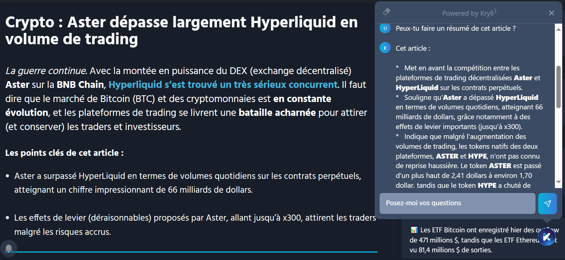 Résumé de l'article par l'agent K
