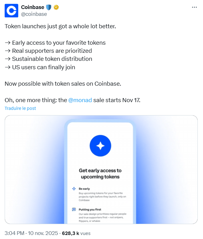 Coinbase lance sa propre plateforme de lancement de nouveaux jetons.