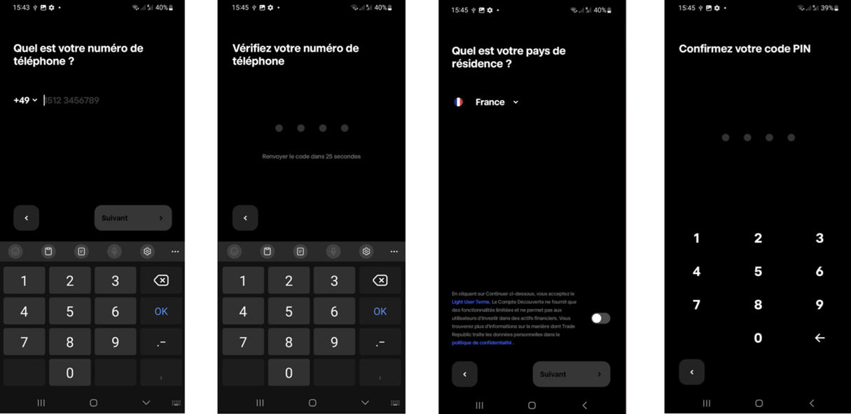 Inscription sur Trade Republic par le biais de votre mobile
