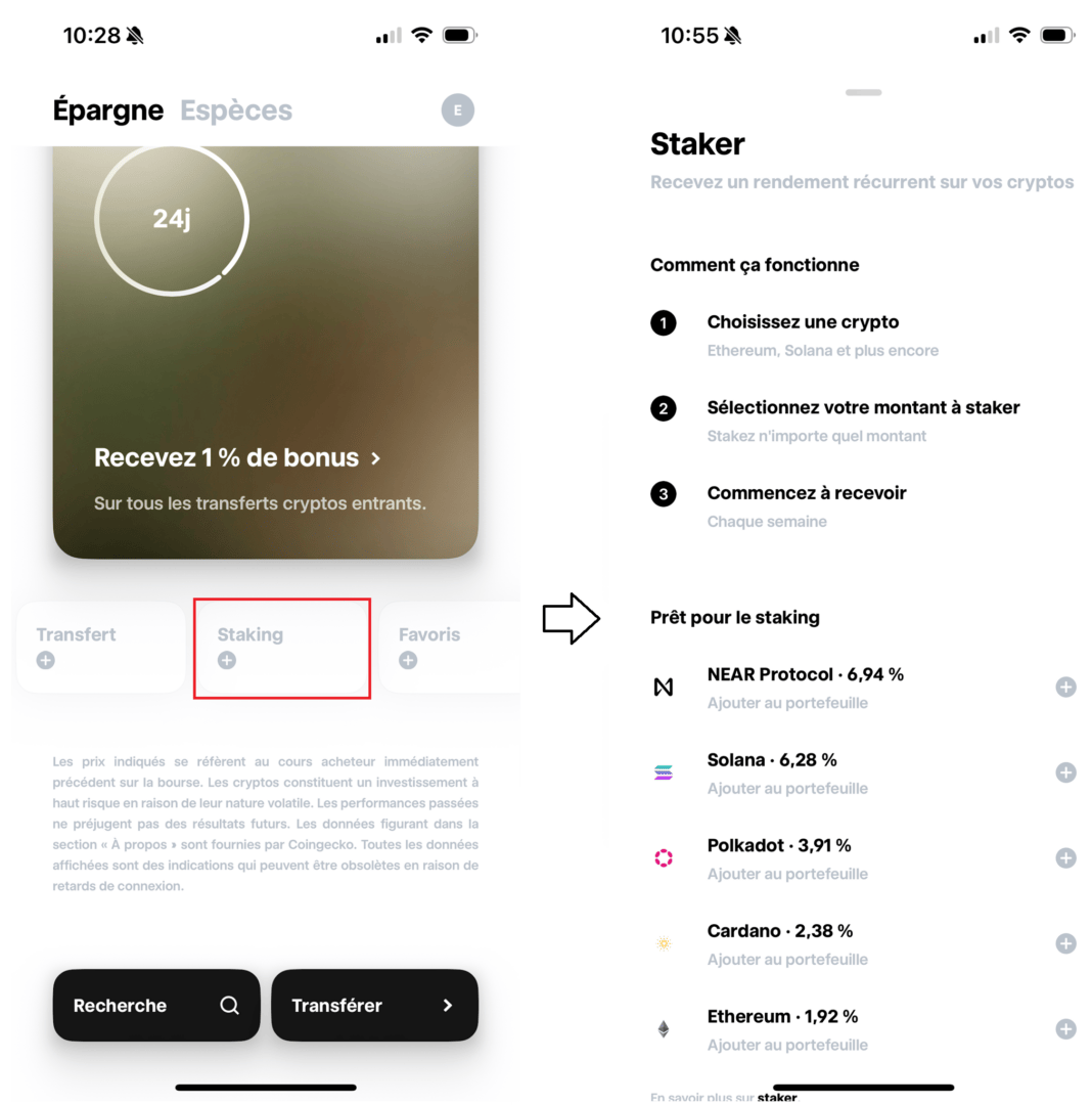 Staking sur Trade Republic