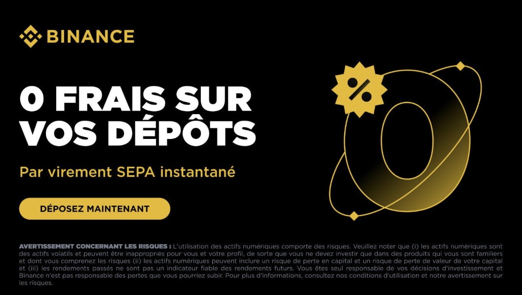 Annonce de l'opération 0 frais sur vos dépôts Binance