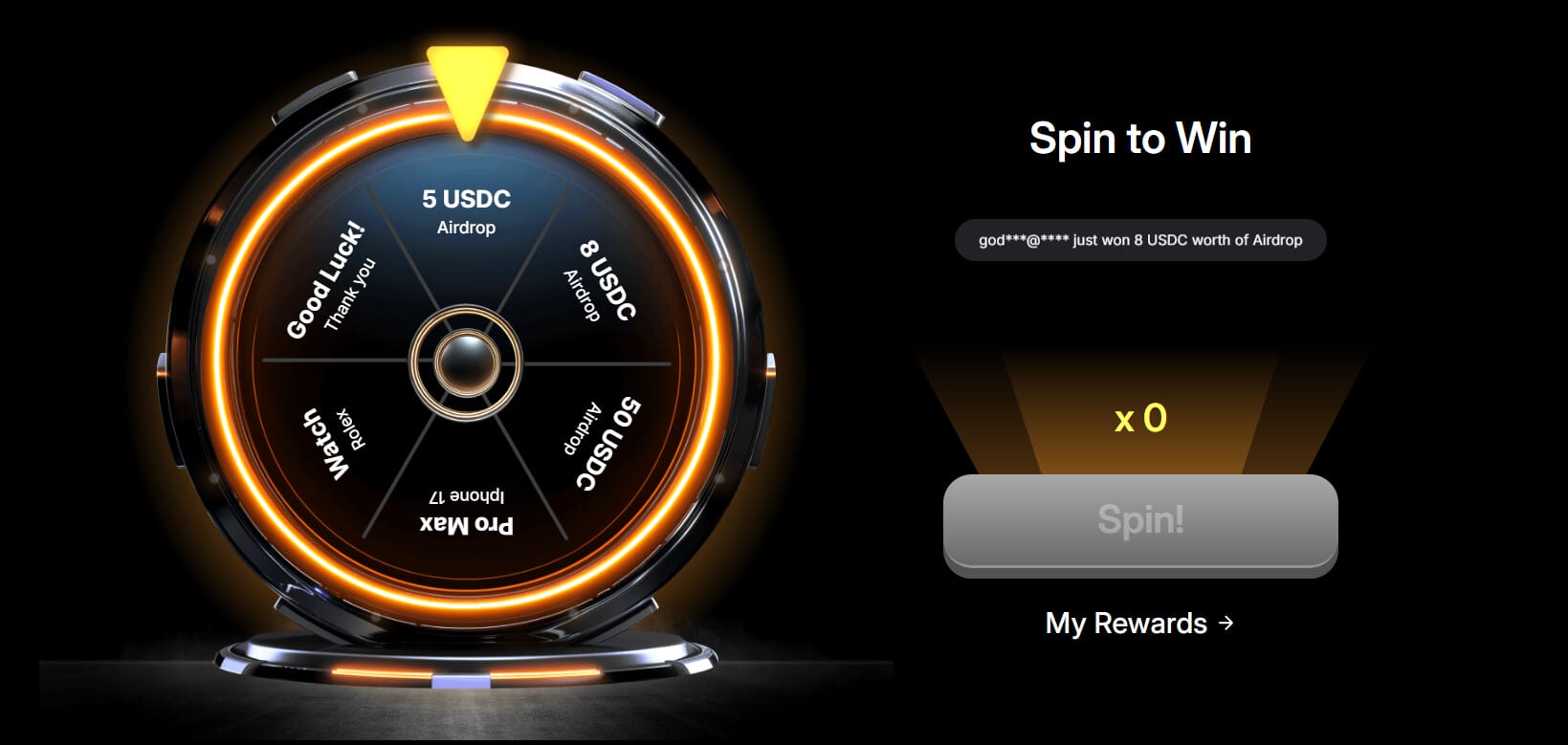 Roue de la chance sur Bybit pour tenter de gagner une Rolex