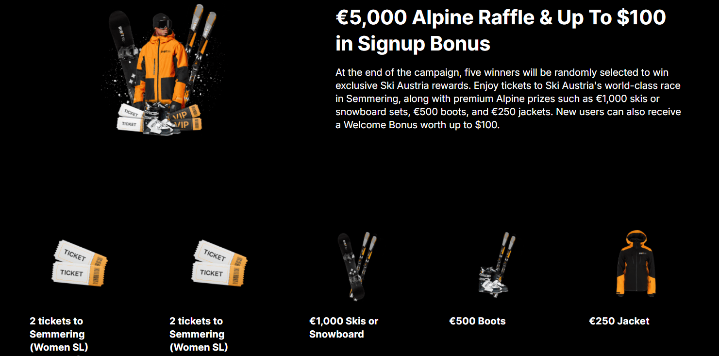 Jusqu'à 1000 euros de matériel de ski à gagner sur Bybit