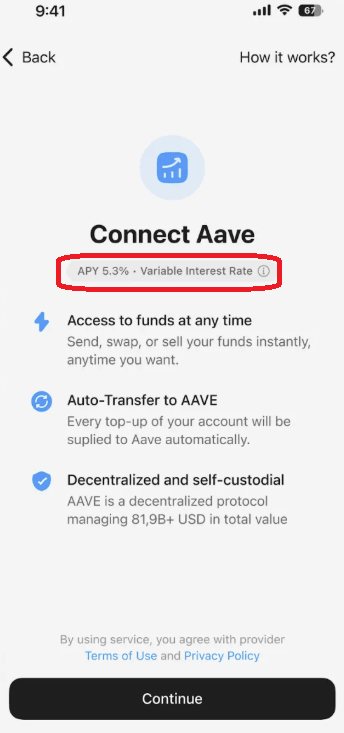Vérification de l'APY