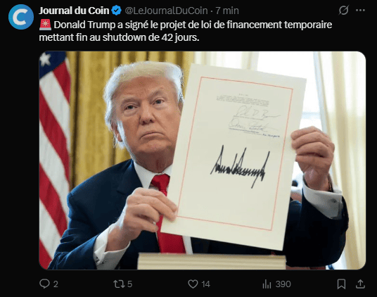 Alors que le shutdown est terminé, les données sur l'inflation et l'emploi ne seront pas publiées et c'est un problème pour la Fed et les marchés financiers. 