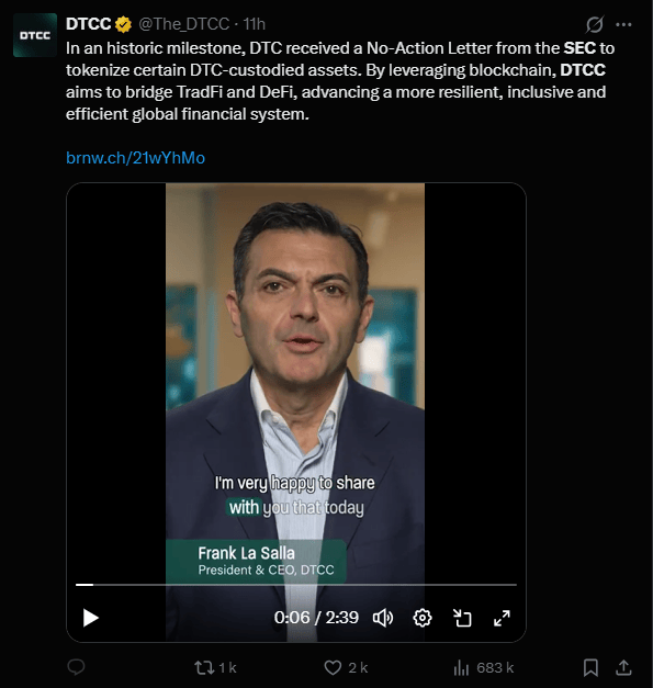 La Securities and Exchange Commission (SEC) a approuvé un plan révolutionnaire de la Depository Trust & Clearing Corporation (DTCC) visant à tokeniser les actions, les obligations et les bons du Trésor. Cette décision marque une avancée majeure vers l’intégration de la technologie blockchain dans les marchés financiers traditionnels.