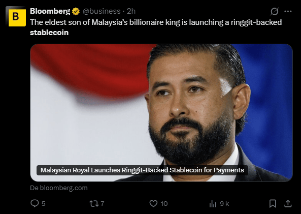 Alors que l'Europe se demande encore dans quelle mesure elle va accepter des stablecoins sur son territoire, l’Asie a depuis longtemps tranché la question et les projets de cryptomonnaies stables se multiplient dans la région. Après le Japon et sa JPYCoin, c’est au tour de la Malaisie d’annoncer le lancement imminent d’un stablecoin adossé à la monnaie nationale, le ringgit. Direction Kuala Lumpur.
