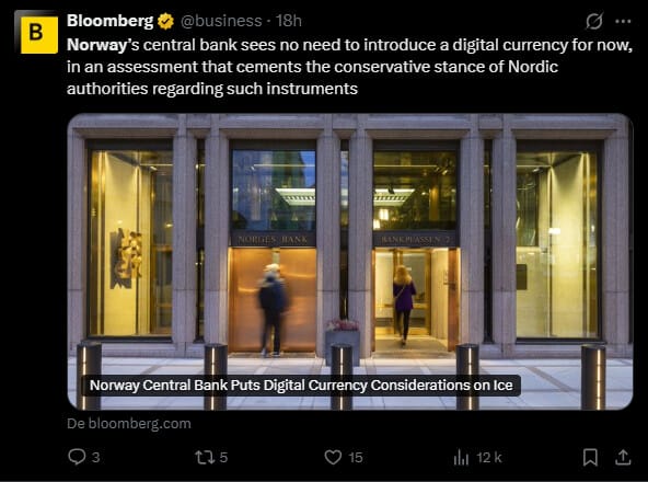 Les monnaies numériques de banques centrales (MNBC) sont-elles vraiment nécessaires ? Alors que la zone euro, et plus particulièrement la France, se précipitent pour créer leur euro numérique commun, la Norvège vient de faire une annonce qui remet en question l’urgence de ces projets. La Banque centrale de Norvège a déclaré qu’une MNBC n’était « pas nécessaire pour le moment », préférant se concentrer sur l’amélioration de son système de paiement actuel.