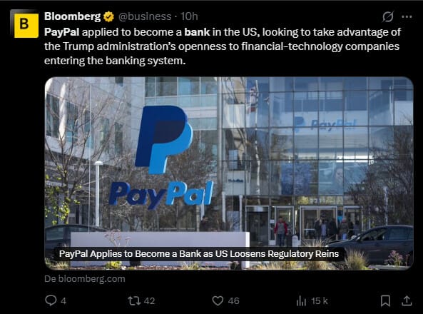 Le secteur des cryptomonnaies est en train de devenir un terrain de jeu numérique pour les acteurs historiques de la finance. Une tendance à l’origine de multiples projets d’envergure, comme par exemple le stablecoin PYUSD lancé par le géant PayPal. Et alors que ce dernier vient tout juste d’ouvrir son stablecoin aux créateurs de contenu de YouTube, il annonce une nouvelle étape décisive. En effet, l’entreprise souhaite créer sa propre banque dans l’Utah afin de renforcer ses services financiers.