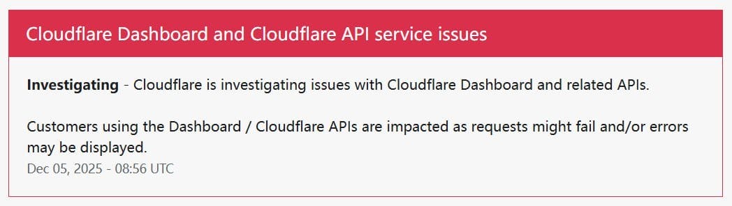 Cloudflare tombe à nouveau en panne, rendant inaccessible l’accès à Coinbase et Kraken notamment.