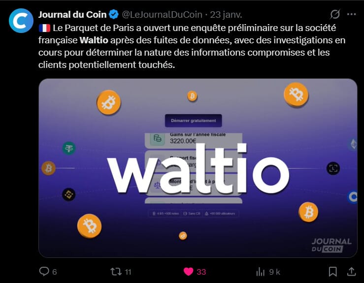 La frontière entre risque numérique et danger physique s'efface brutalement pour les investisseurs français. Alors que la transparence fiscale devient la norme, la start-up Waltio, pilier de l'aide à la déclaration de cryptoactifs, se retrouve au centre d'une tourmente judiciaire et sécuritaire. Une enquête du Parquet de Paris, ouverte en janvier 2026, expose aujourd'hui une succession de vulnérabilités critiques qui auraient transformé les données de milliers de contribuables en cibles pour le crime organisé.