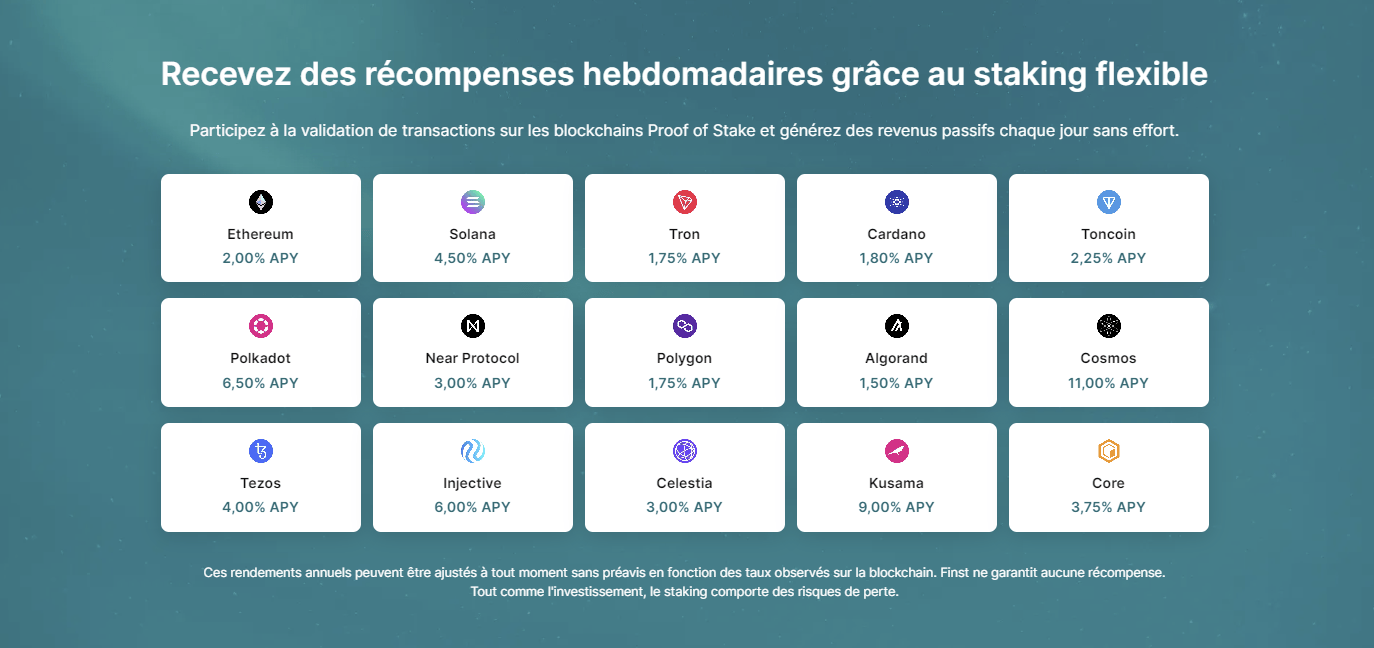 Finst propose l'une des meilleures offres de staking d'Erope