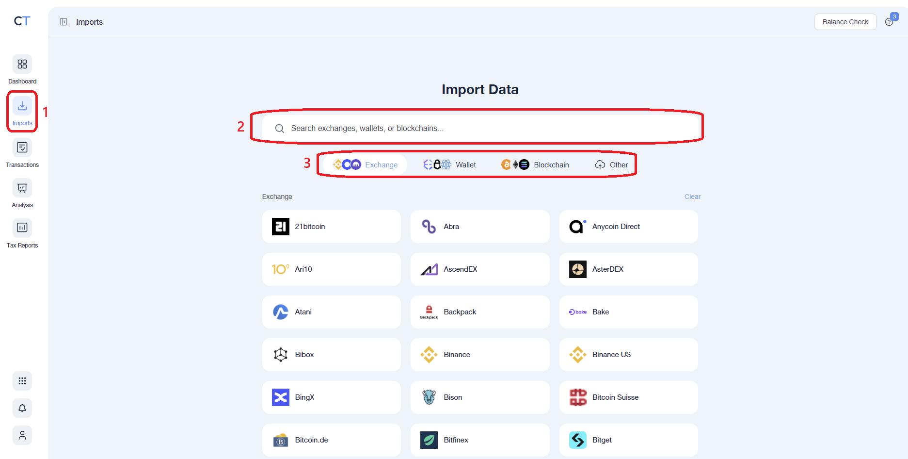 L'Import de données dans CoinTraking est intuitif