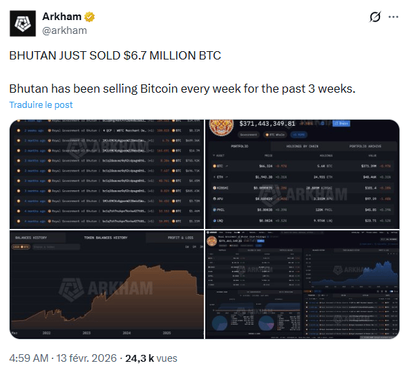 Le Bhoutan continue à vendre du Bitcoin pour financer la Gelephu Mindfulness City.